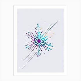 Unique, Snowflakes, Minimal Line Drawing 2 Art Print