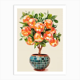 Mosaic Orange Tree 1 Art Print