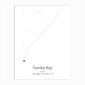 Tumby Bay,Australia Minimalist Map Art Print