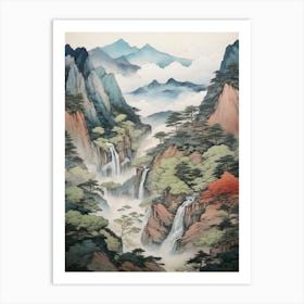 Shosenkyo Gorge In Yamanshi, Ukiyo E Drawing 2 Art Print