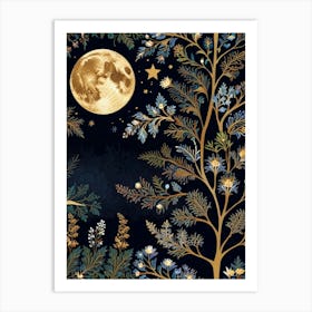 Moon And Stars 1 Art Print