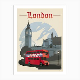 London Bus Art Print