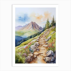 Watercolor Of A Path 1 Art Print