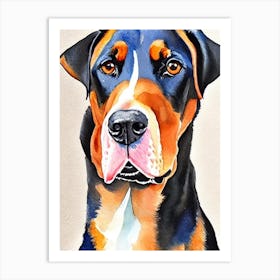 Doberman Pinscher Watercolour Dog Art Print