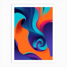 Abstract Colorful Waves Vertical Composition 9 Art Print