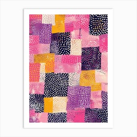 Abstract Pink Polka Dots Art Print