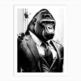 Gorilla In Suit Gorillas Graffiti Style 3 Art Print