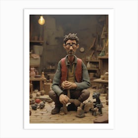 Man In A Workshop Art Print