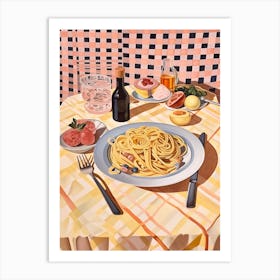 Spaghetti Alla Carbonara Still Life Painting Art Print