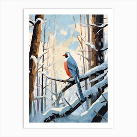 Winter Woodpecker 3 Illustration Art Print