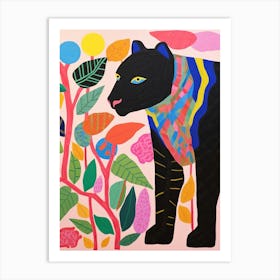 Maximalist Animal Painting Black Panther 2 Art Print