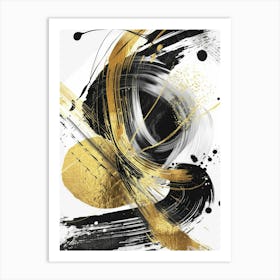 Abstract Gold And Black Canvas Print 2 Art Print