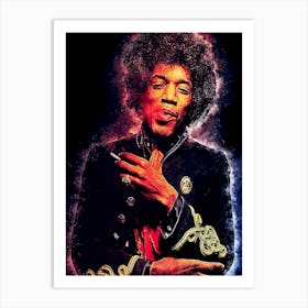 Jimmy Hendrix Epic Smoke Art Print