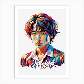 Jungkook Kpop 02 Portrait Music Icon Style WPAP Pop Art Art Print