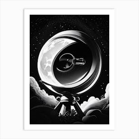 Telescope Noir Comic Space Art Print