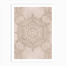 Boho Blush Golden Mandala Art Print