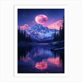 Moonlight In The Mountains 1 Art Print