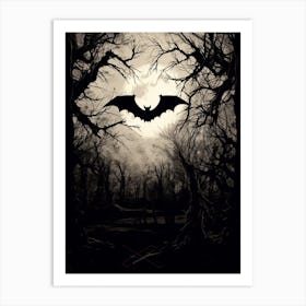 Bat Flying Illustration 2 Art Print