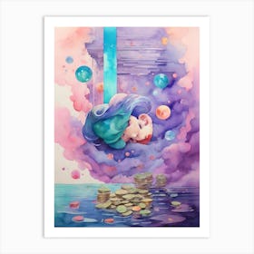 Sleeping Mermaid Art Print