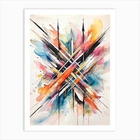 Abstract Design Hand Drawn Arrows And Markings Swirling Pattern Overlapping Lines Varying Line T (3) Art Print