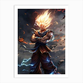 Dragon Ball Z Wallpaper 3 Art Print