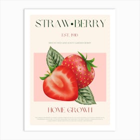 Strawberry Fruit Mid Century Art Print
