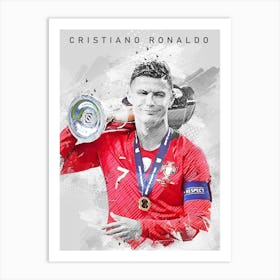 Cristiano Ronaldo Drawing Style Art Print