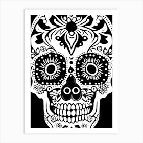 Sugar Skull Day Of The Dead Inspired Skull 1 Doodle Art Print