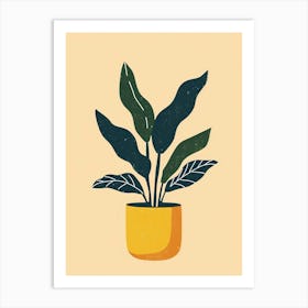 Zz Plant Minimalist Illustration 6 Art Print