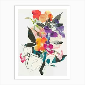 Impatiens 2 Collage Flower Bouquet Art Print