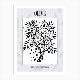 Olive Tree Simple Geometric Nature Stencil 11 Poster Art Print