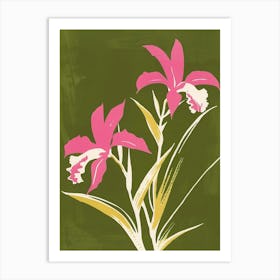 Pink & Green Orchid 3 Art Print