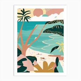 Ile De La Reunion France Muted Pastel Tropical Destination Art Print