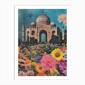 Delhi   Floral Retro Collage Style 2 Art Print