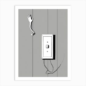 Hand Reaching For A Light Switch Art Print