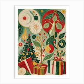 Abstract Christmas Festivities Art Print