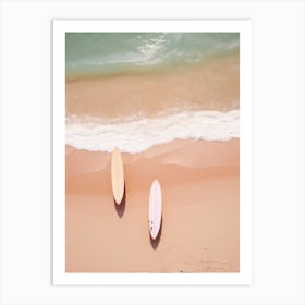 surfboards laying on the beach 2 Art Print