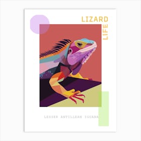 Lesser Antillean Iguana Abstract Modern Illustration 4 Poster Art Print