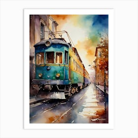 Train On The Tracks Art Print