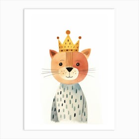 Little Cougar 1 Wearing A Crown Art Print