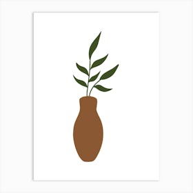 Vase With A Plant 1 Art Print