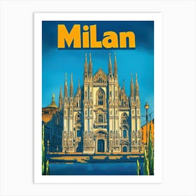 Aihrgdesign A Vintage Travel Poster Of Milan 2 Art Print