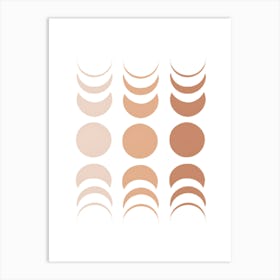 Tan And Brown Circles Art Print