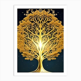 Golden Tree Of Life 3 Art Print