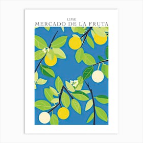 Mercado De La Fruta Lime Illustration 1 Poster Art Print