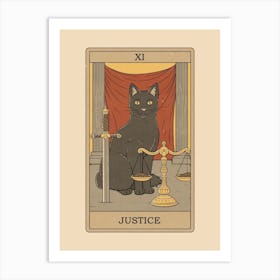 Justice   Cats Tarot Art Print