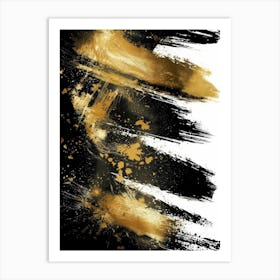 Gold Paint Splatter Art Print