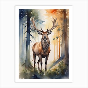 Deer In The Forest 1 Art Print