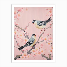 Vintage Japanese Inspired Bird Print American Goldfinch 1 Art Print