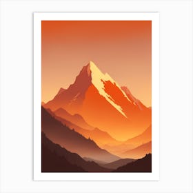 Misty Mountains Vertical Composition In Orange Tone 64 Art Print